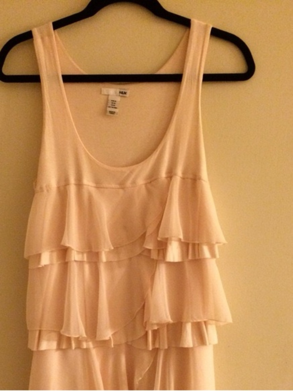 H&M Cream Layered Ruffle Tank Top